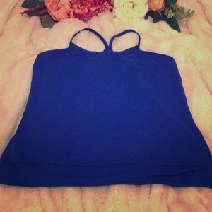 Blue adidas workout tank.